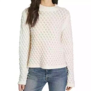 Rebecca Taylor La Vie Mockneck Pointelle Sweater Small